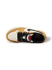 Giày thể thao nam Jordan 1 Retro Low OG nhẹ, thoáng khí, phần trên bằng lưới, đệm, hấp thụ sốc, chống trượt, đế dày, logo thân thiện với da, dễ xỏ vào, dễ vệ sinh, đa năng, phù hợp đi chơi, tập thể dục, du lịch, đi làm sau giờ làm, màu vàng trắng CZ0790-107 - bạch kim - Xem 5