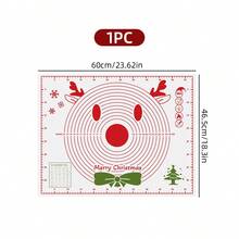 1 pieza Tapete de hornear con temática navideña con medidas, tapete para pastelería de gran tamaño y multiusos antiadherente - Duradero y antideslizante, apto para estirar masa, amasar masa y hornear, material, accesorio de cocina, herramienta de cocina ideal para Navidad, agrega alegría festiva