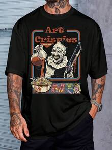 Horror Movie T-Shirt Gore Slasher Terrifier Killer Clown ART Retro Unisex Men Women 100% Cotton Top Premium Streetwear Launch Immediate Shipping Various Colors!! Plus Size - màu đen - Xem 2