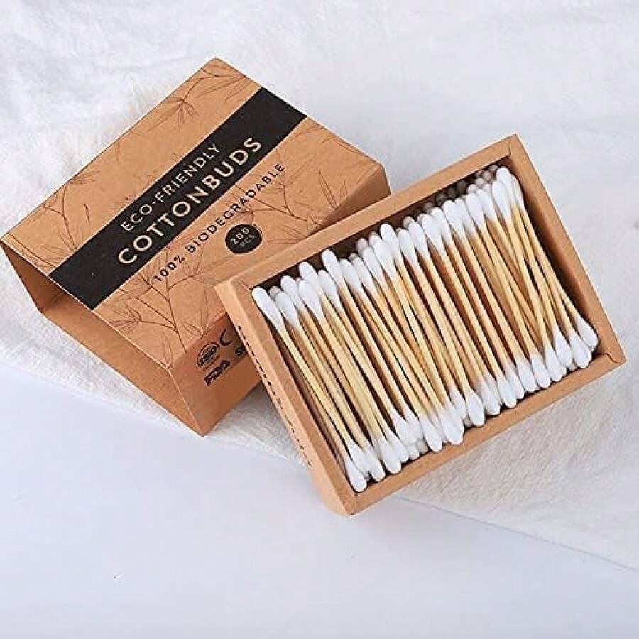 Hisopos de con almohadillas de algodón% Biodegradables. (2Pack (400 piezas)) - 2Pack (400 piezas) - Ver 1