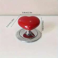 1pc Random Color No-Drill Adhesive Heart-Shaped Toilet Seat Lift Handle, Cabinet Drawer Pull, Long Nail Assist Tool - Multicolor - View 2