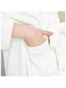 男女通用棉质毛巾浴袍 - 披肩领天鹅绒水疗、酒店浴袍、睡衣，男女皆宜 - 彩色 - 查看 5