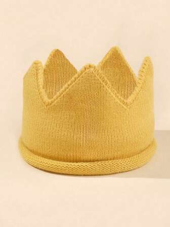 1 件皇冠针织耳罩头带，婴幼儿冬季头饰