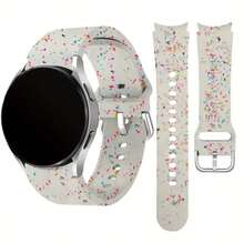 Color Speckles Bands Compatible With Samsung Galaxy Watch 7 Band 40mm 44mm, 20mm No Gap Soft Silicone Strap Replacement For Galaxy Watch 6 5 4/Classic 6 4/FE 40 Mm/Watch 5 Pro 45mm Women Men