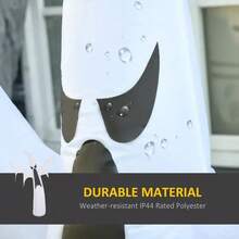 HOMCOM 6' Tall Halloween Inflatables Outdoor Decorations White Ghost, Light Up Blow Up Yard Decor With LED Light And Fan Indoor Outdoor For Garden, Lawn, Party, Holiday