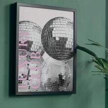 1/3件套无框粉色豹纹扑克牌墙饰，黑白豹纹粉色文字印花，复古动物图案海报，卧室装饰，宿舍必备，派对装饰 | 趣味海报，礼品创意 - 彩色 - 查看 2