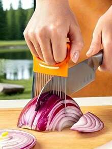 1pc/2pcs ProKitchen Stainless Steel Multi-Function Kitchen Tool - Ultra Sharp Onion Slicer, Meat Tenderizer And Vegetable Peeler, Ergonomic Handle For Easy Food Prep And Cooking, Food Processor Accessories