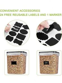 Contenedores Para Cocina Con Tapa Hermética Set De 7 - Transparente - Ver 7