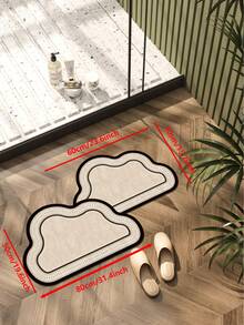 1 Piece Printed Irregular-Shaped Mat, Suitable For Toilet Entrance, Sink Floor, Kitchen, Balcony, Bar Counter, Etc. Diatomaceous Earth Absorbent Cushioned Mat, Washable (Can Be Locally Wiped Clean)