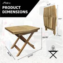 Mesa auxiliar plegable de madera para exteriores, mesa auxiliar de acacia certificada FSC, mesa auxiliar plegable de madera para exteriores, patio, porche, piscina, patio trasero, jardn - inicial - Ver 4