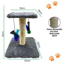 Scratching Post With Double Sisal Cat Toy - Gris - Ver 3