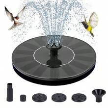 Solar Fountain Water Pump For Bird Bath, New Upgraded Mini Solar Powered Fountain Pump 1W/1.5W Free Standing Solar Panel Kit Water Fountain For Garden, Pond, Pool, And Outdoor - màu đen - Xem 1