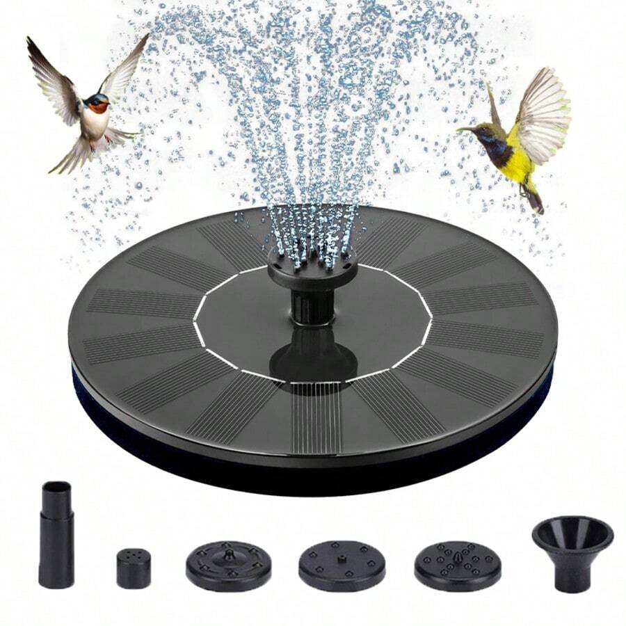 Solar Fountain Water Pump For Bird Bath, New Upgraded Mini Solar Powered Fountain Pump 1W/1.5W Free Standing Solar Panel Kit Water Fountain For Garden, Pond, Pool, And Outdoor - màu đen - Xem 1