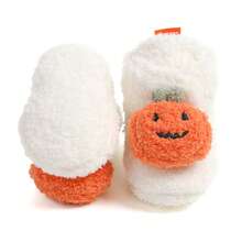 Infant Halloween Pumpkin Newborn Infant Infant Girls Boys Warm Fleece Winter Booties First Walkers Slippers Shoes