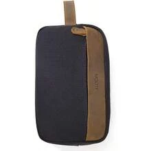 Toiletry Bag For Men Women Vintage Large Leather Canvas Wash Bag Dual Compartments Shaving Dopp Kit Portable Travel Accessory Black