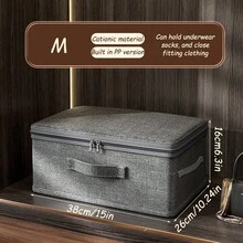 1pc Large Capacity Classic Polyester Storage Box, Soft Cover, Rectangular, Multi-Purpose, Can Store Clothes And Important Documents, Washable, Can Be Placed Under Bed, Not Waterproof - Multicolor - View 11