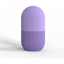Roller Rodillo de Hielo para la Cara Agarre Antideslizante Rodillos de Hielo para la Cara Silicona Duradera Fácil Operación Molde de Hielo para Belleza Apriete (Azul) - Morado - Ver 12