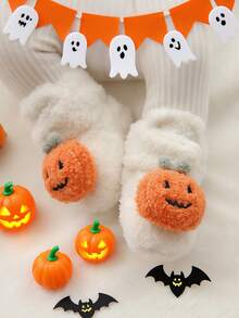 Infant Halloween Pumpkin Newborn Infant Infant Girls Boys Warm Fleece Winter Booties First Walkers Slippers Shoes