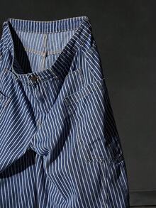 Men's Woven Casual Loose Straight Leg Solid Color Pants, Young Daily Style