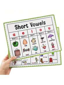10pcs English Phonics Learning Posters, Natural Reading Instruction Word Cards, Classroom Posters For Early English Education