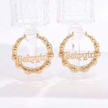 2 زوج من أقراط الهيب هوب بتصميم عقدة الخيزران الدائرية وشكل القلب