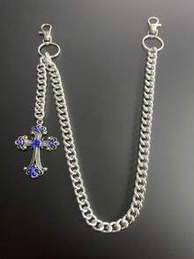 1pc Minimalist Pants Chain, Men's Wallet Chain, Silver Pants Chain, Aluminum Pocket Key Chain With Lobster Clasps At Both Ends, Unisex Accessory - Multicolor - View 17