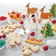 Stainless Steel Christmas Cookie Cutters, 3D Stereoscopic DIY Christmas Tree, Snowman, Sled, Reindeer, Home Party Baking Tools - Multifunctional Kitchen Tools For Holiday Baking, Pastry Decoration And Celebration - Christmas