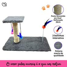 Scratching Post With Interactive Toys With Sisal And Balls - Grey - View 6