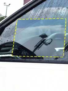 2片装方形汽车外饰防水雨膜贴纸，防雨防雾雨膜贴纸 - A - 查看 1