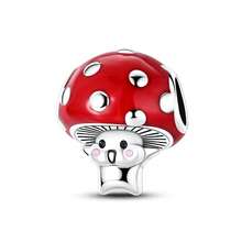 1 Pc Sliver Color Classic Red Collection Mushroom Pomegranate Cherry Strawberry Watermelon Chili Motorcycle Dress Luggage Temperature Gauge Charm Fit Original Bracelet Necklace Pendant Beads For Diy Jewelry Making Women Girl Birthday Jewelry Gift For Friends