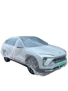 Clear Plastic Car Cover | Disposable Transparent All-Weather Pe Film Car Protector For Rain, Snow, Dust, Uv Protection | Universal Fit For Sedans, Suvs, Trucks, Vehicles | Outdoor Indoor Use, Short-Term Parking, Storage, Dust Shield, Emergency Storm Cover, Car Wash Drying, Dealership Lot Protection | Waterproof, Lightweight, Tear-Resistant,Beach,Summer,Vacation,Holiday,Travel Essential,Going Out Tops,Household Items - 透明 - 查看 4