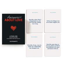 HEART BRIDGE 1PC Couple Dating Game Cards, Tabletop Games,150 Exploration And Partner Questions, Establishing Deeper Emotional Conversations Between Couples, Anniversary/Valentine's Day/Halloween/Christmas Gifts, Party Entertainment Games | 150Cards| ﻿ - Black - View 4
