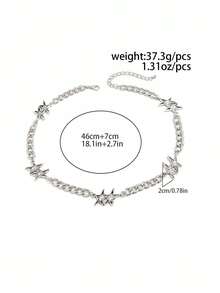 1pc Fashionable Punk Style Minimalist Star Metal Necklace