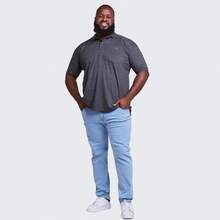 Men's Plus Size Cotton Polo Shirt - Dark Grey - View 4
