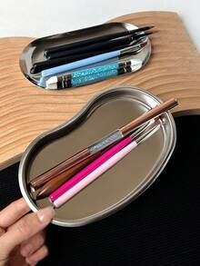 Stainless Steel Nail Care Organizer Tray, Makeup Tools Accessories Storage Box - Multicolor - View 1