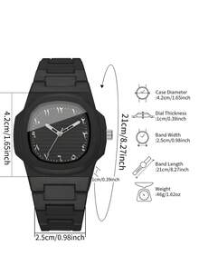 1pc Men's Fashion Casual Minimalist Scale Dial Stylish Quartz Wrist Watch, Business