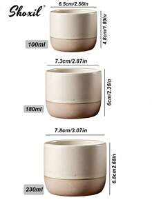 shoxil 1个粗陶浓缩咖啡杯，复古陶瓷杯，家用咖啡杯，办公及家居杯，适合日常使用，也可用于婚礼、斋月等场合。 - 彩色 - 查看 7