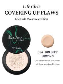 Life Girls 1pc Natural Fit, Moisturizing, Waterproof, Long-Lasting, Non-Smudge Mushroom Cushion Foundation For Flawless Complexion - 彩色 - 查看 10