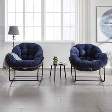 Hängesessel aus Rattan für den Außenbereich, gepolsterter Sitz mit Armlehnen für Veranda, Wohnzimmer, Terrasse, Garten