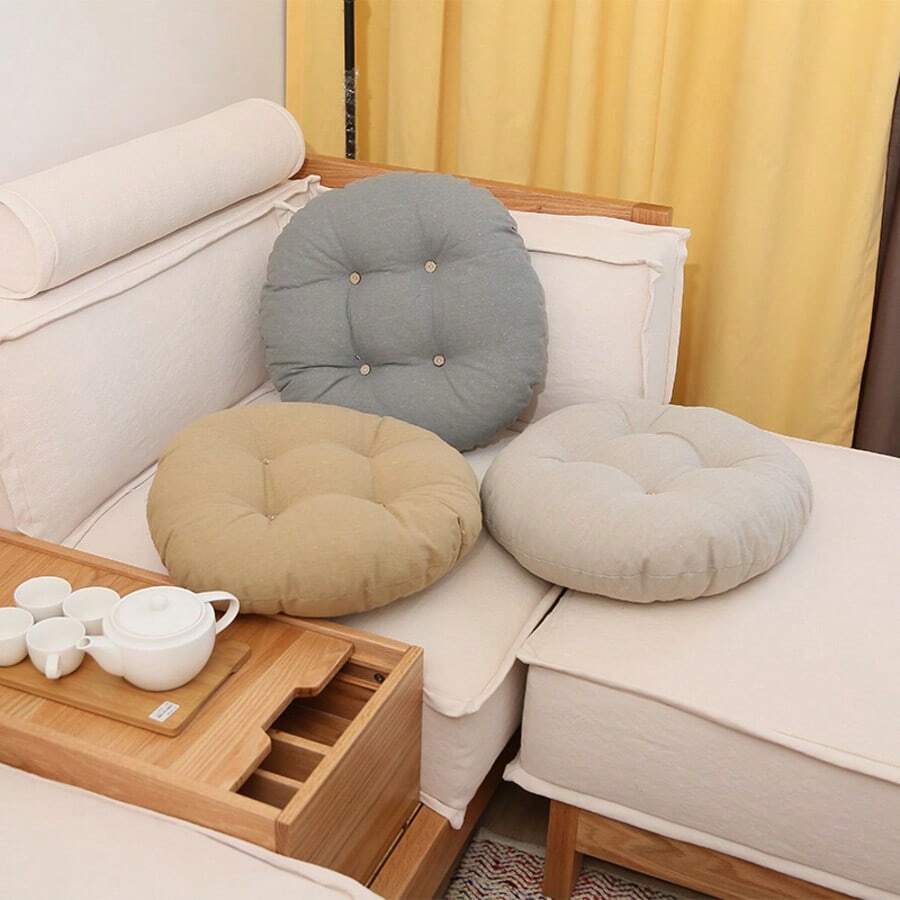 Thick Round Meditation Cushion, Large Size Fabric Floor Cushion For Patio, Window Seat, Tatami Chair Cushion Chair Seat Cushion Office Supplies Chair Pillow Gaming Chair Office Chair Desk Accessories Office - Multicolor - View 1