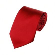 New Hot ! Solid Color Plain Classic Necktie Men's Tie,ZXCFTE - 01-紅色 - 查看 1