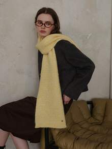 1 szt. damski szalik w kratę z mieszanki wełny, w jednolitym kolorze, swobodny, przyjazny dla skóry, odpowiedni na wyjścia, do codziennych dojazdów jesienią/zimą