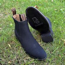 Botas vaqueras chelsea camel y negro para hombre en gamuza estilo charro clásico Negro y cafe, cómodas, duraderas y versátiles para uso diario Botines De Cuero Botin - Negro - Ver 7