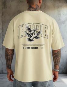 Men's Premium Cotton T-Shirt Academia Hope Larga Moda - Beige - View 2