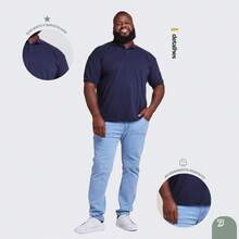 Men's Plus Size Cotton Polo Shirt - Navy Blue - View 5