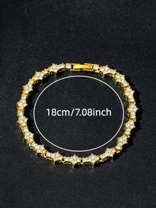 1条男士飞机造型项链，金/银色；1条水钻网球手链，闪亮Y2K风格项链手链套装，时尚优雅设计，生日、周年纪念日、特殊场合的经典礼物 - 彩色 - 查看 12