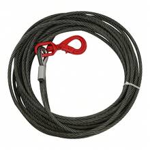 16inx50FT Wire Rope, Stainless Steel Wire Rope Cable With Swivel Hook And Self Locking Hook For Winch Operations, Lifting, Rigging, Towing (Red) - Red - View 6