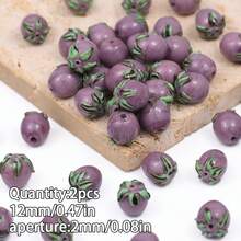 12mm Multi-Color Small Tomato Beads, Fruit Beads, Tomato Glass Beads, DIY Jewelry Making Supplies For Earrings, Bracelets, Necklaces