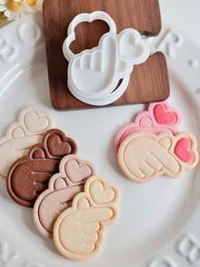 爱心手势饼干模具，手形爱心饼干模具，心形饼干模具，翻糖蛋糕印章，压花器，烘焙工具，情人节派对，家居装饰，家居礼品 - 愛 - 查看 6