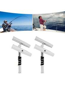 Miumaeov 2x Double-Ended Fishing Rod Holders For Boat Rails, 304 Stainless Steel & Nylon, Fits Most Spinning/Casting Rods, Silver, 4.35cm Inner Diameter - 1 - View 10